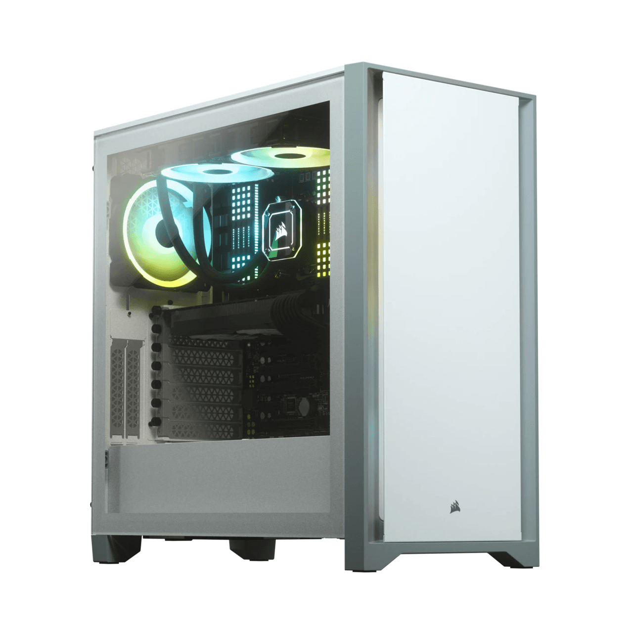 4000D TEMPERED GLASS MID-TOWER WHITE