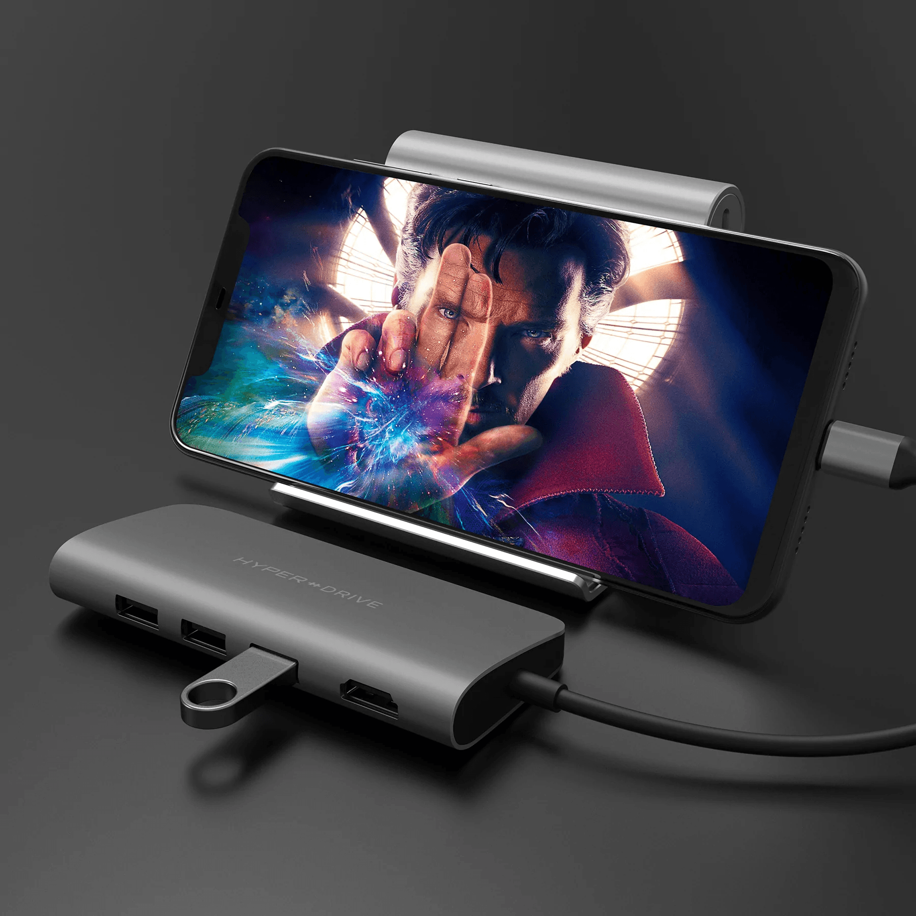 HYPERDRIVE POWER 9 IN 1 USB-C HUB GRAY