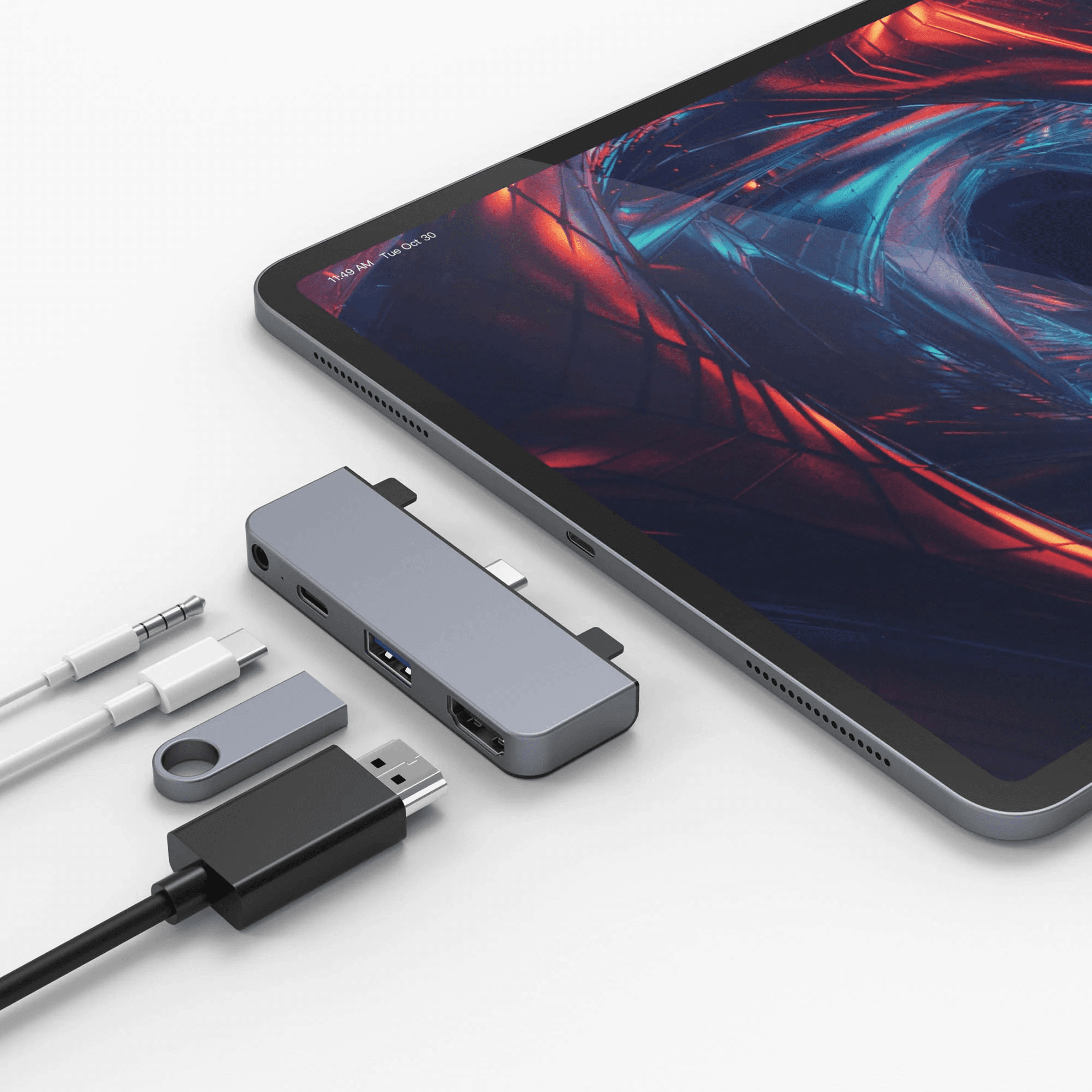 HYPERDRIVE 4 IN 1 USB-C HUB FOR IPAD PRO GRAY