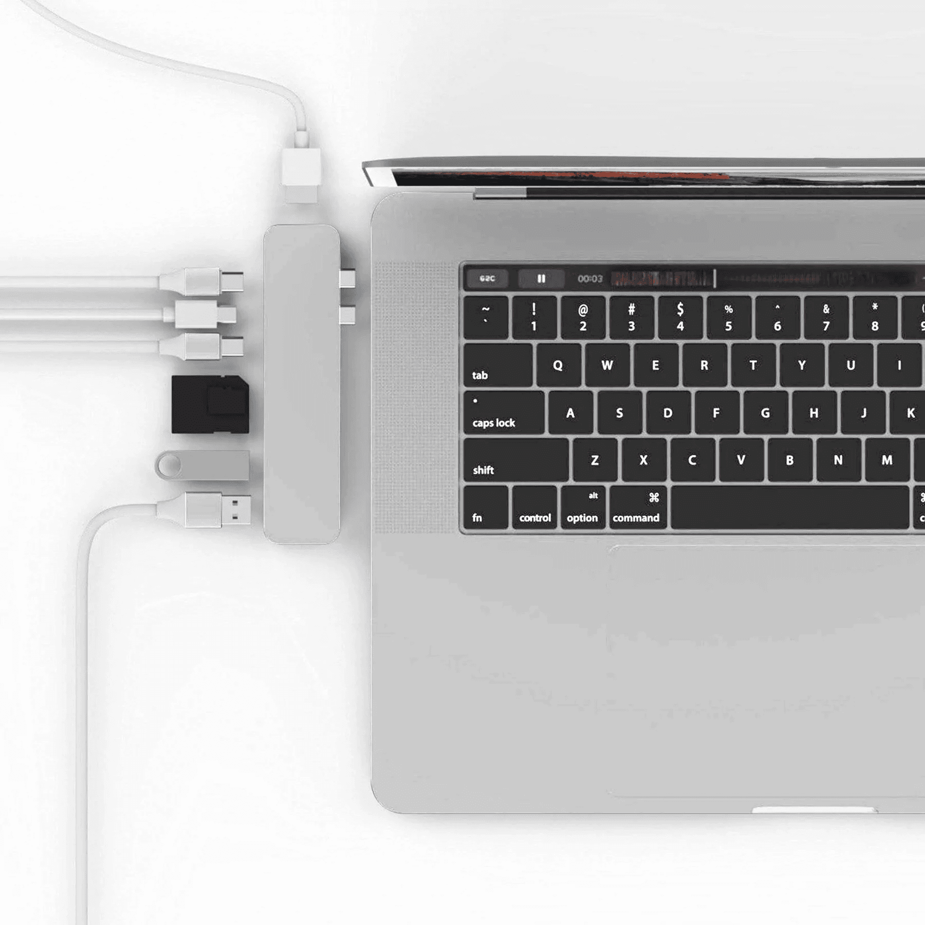 HYPERDRIVE GN28D PRO 8-IN-2 FOR MACBOOK PRO/AIR (SILVER)