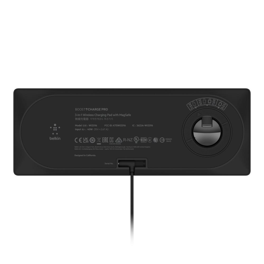 BELKIN 3IN1 WIRELESS CHARGING PAD W/MAGSAFE BLACK