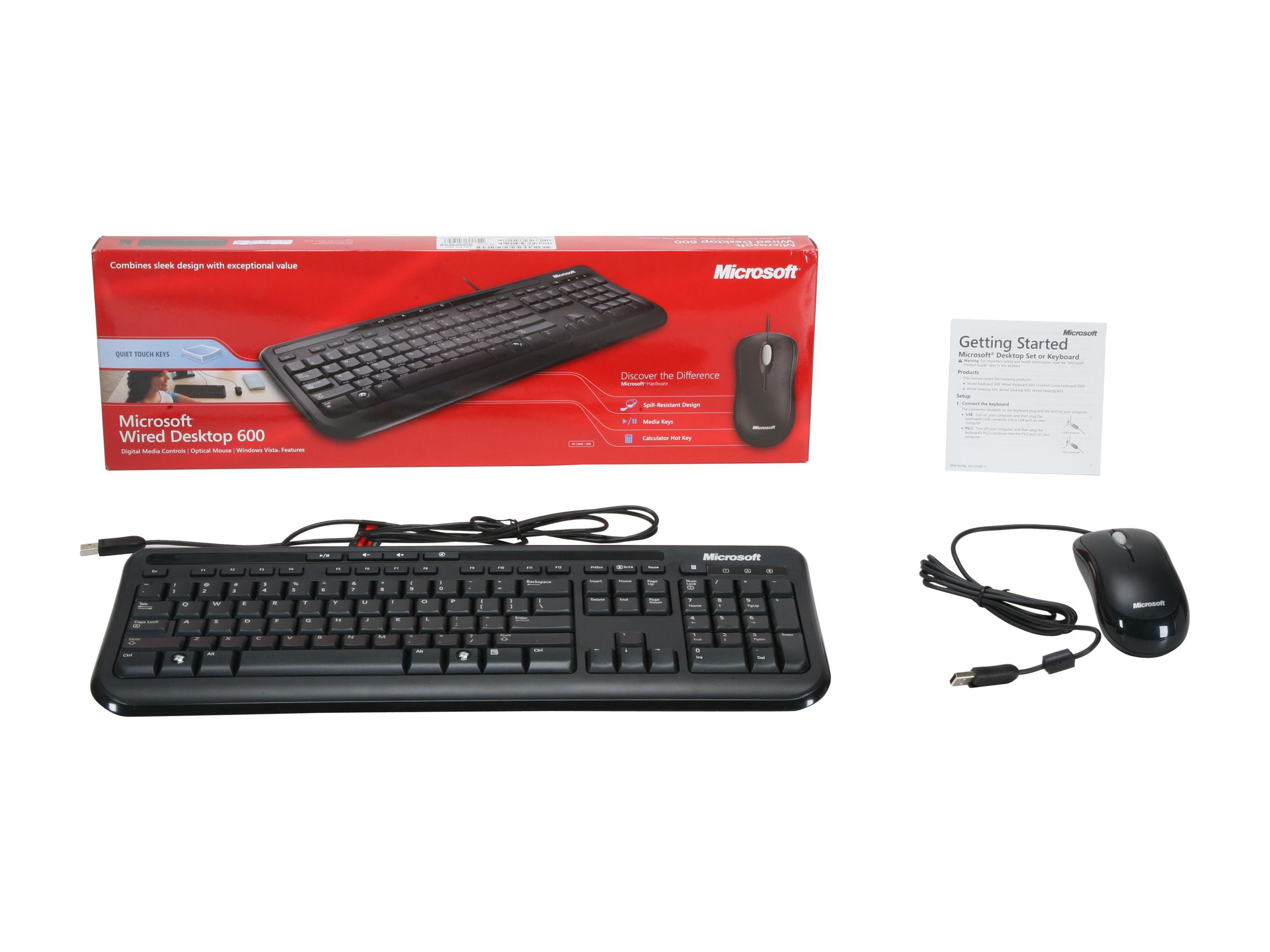 MICROSOFT WIRED DESKTOP 600 USB CHNTRAD HDWR Black