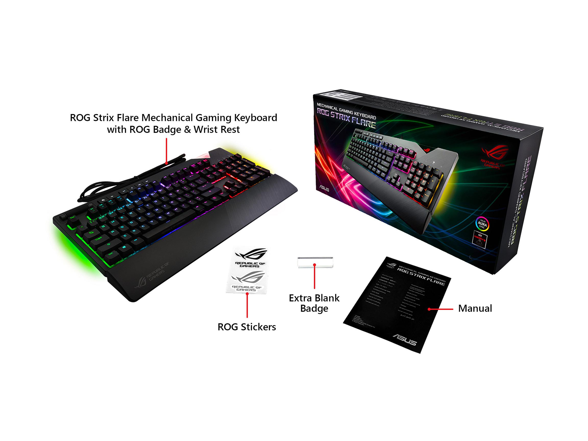 ASUS STRIX FLARE RGB 青軸機械鍵盤 US