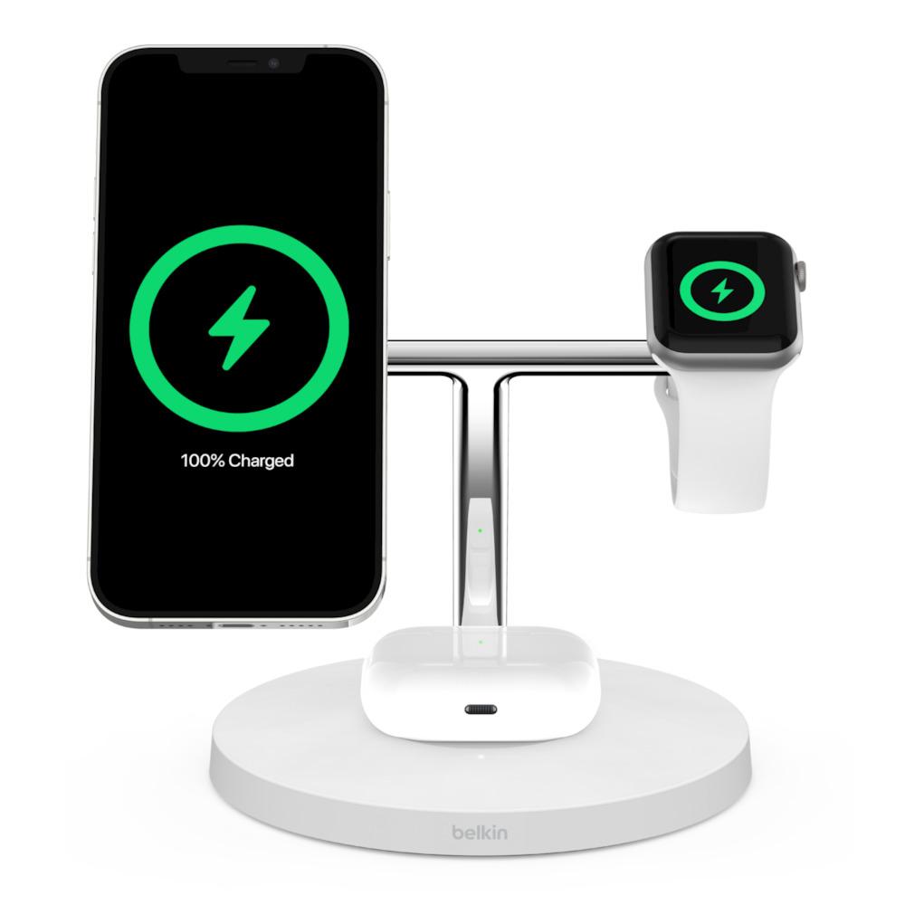 BELKIN 3-IN-1 WIRELESS CHARGER W/MAGSAFE 15W WH