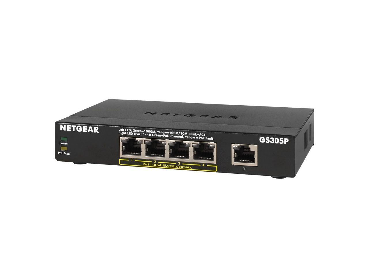 NETGEAR GS305P 5-PORT UNMANAGED POE