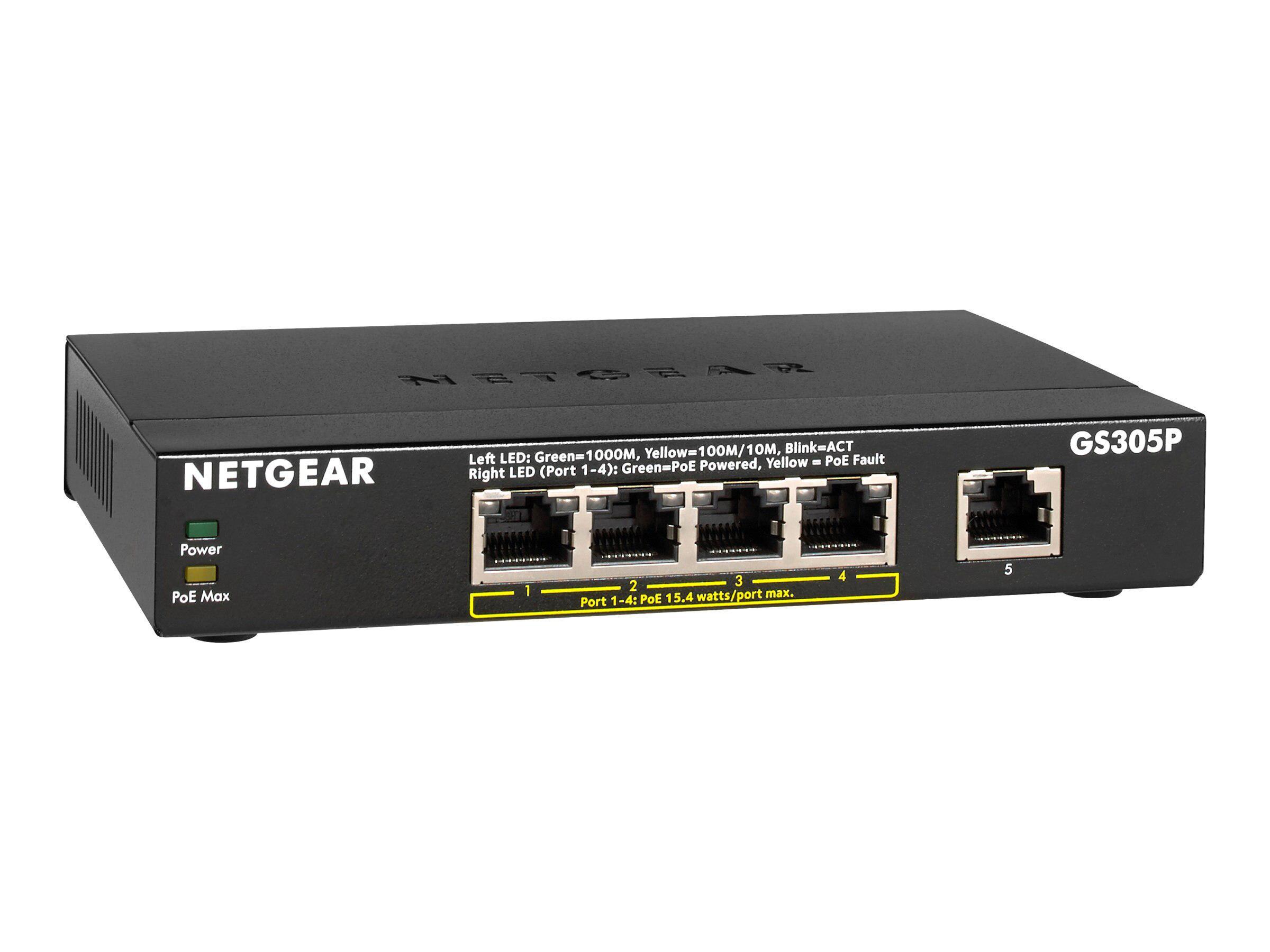 NETGEAR GS305P 5-PORT UNMANAGED POE