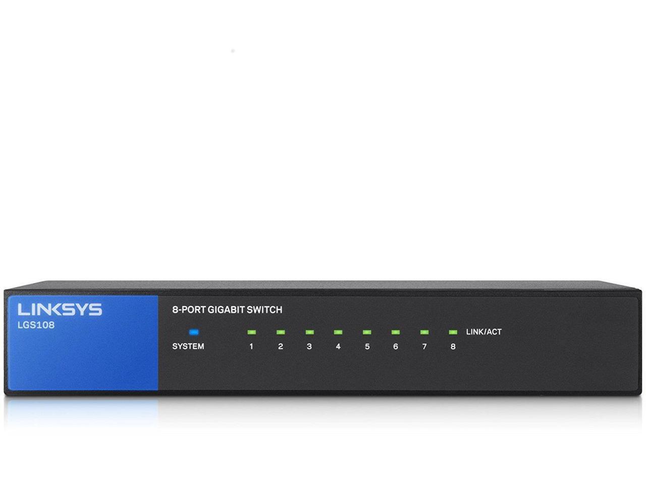 LINKSYS LGS108-AP  SWITCH GIGABIT UNMANAGED 8PORT