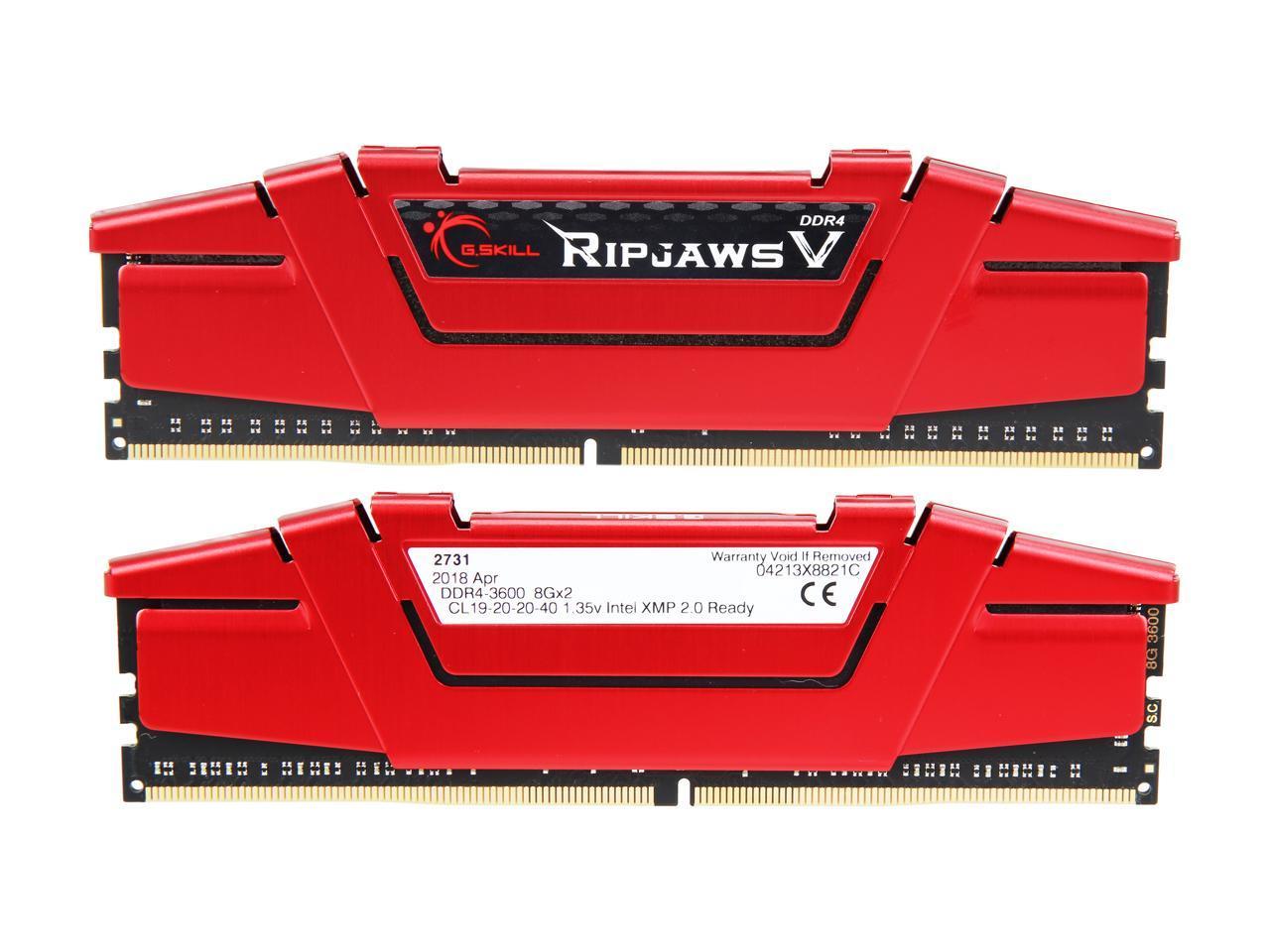 G-SKILL RIPJAWS V 16G(8G*2) DDR4 3600MHZ