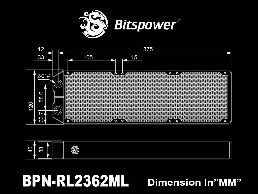 BITSPOWER LEVIATHAN II 360 RADIATOR W/SINGLE WAVE FINS 27MM