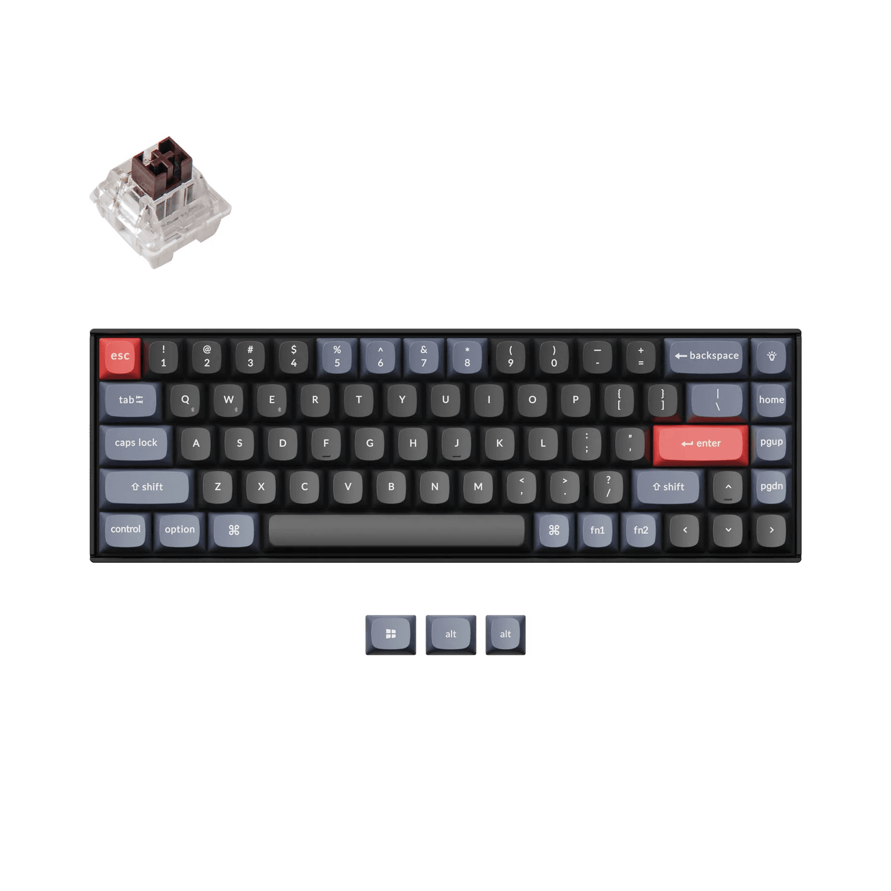 KEYCHRON K6 PRO SWAPPABLE WHITE BACKLIGHT BROWN SWITCH-BK