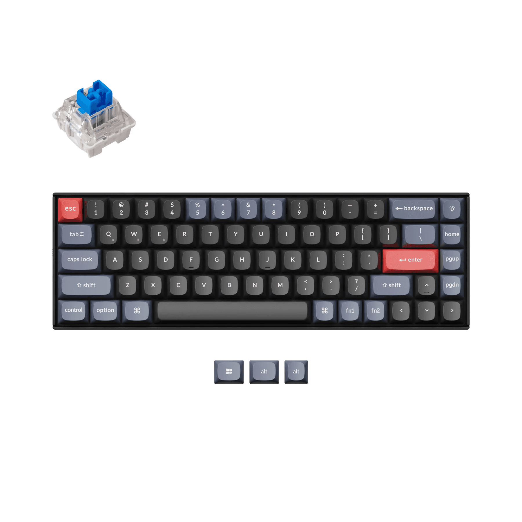 KEYCHRON K6 PRO SWAPPABLE WHITE BACKLIGHT BLUE SWITCH-BLACK