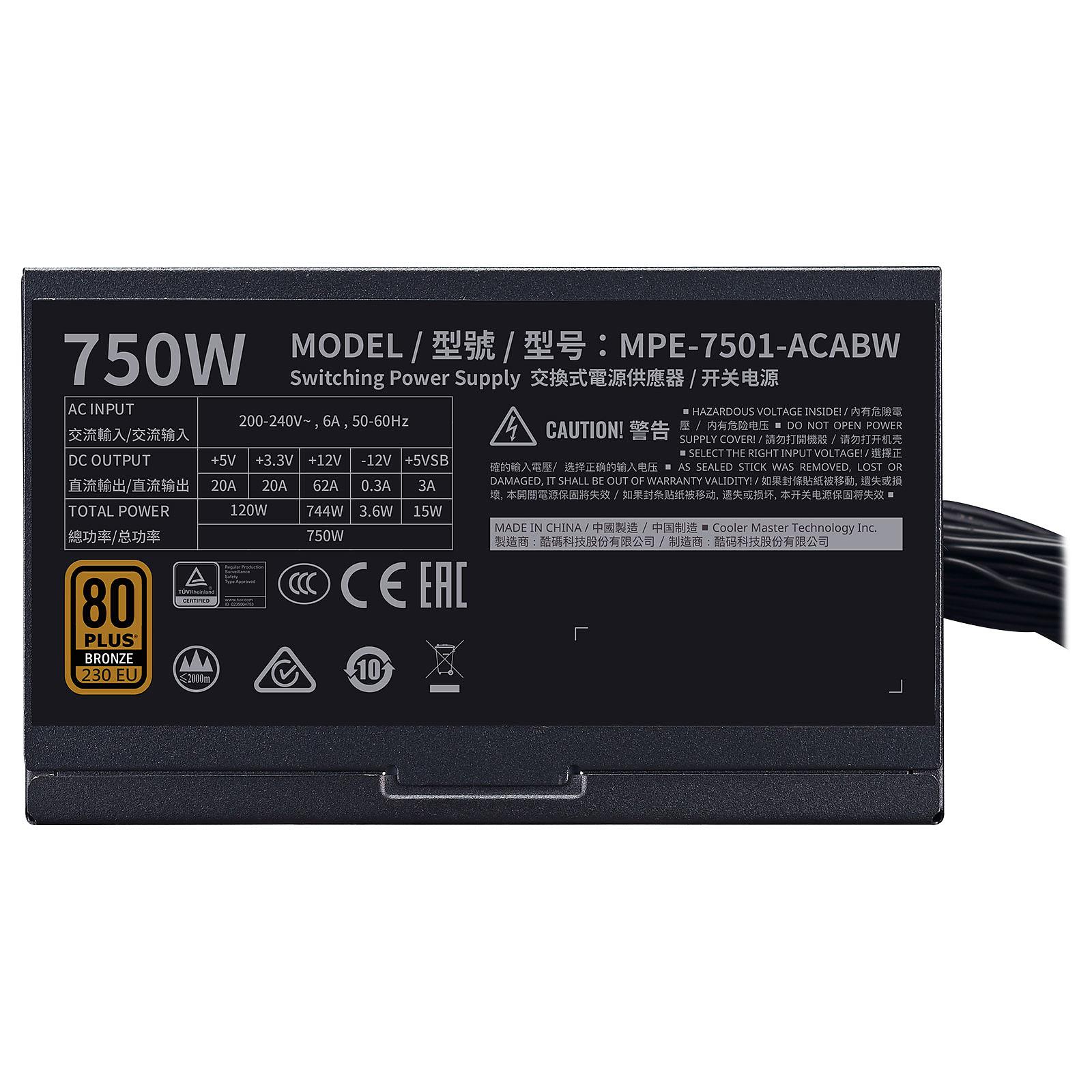 Cooler Master MWE V2 BRONZE 750W 230V