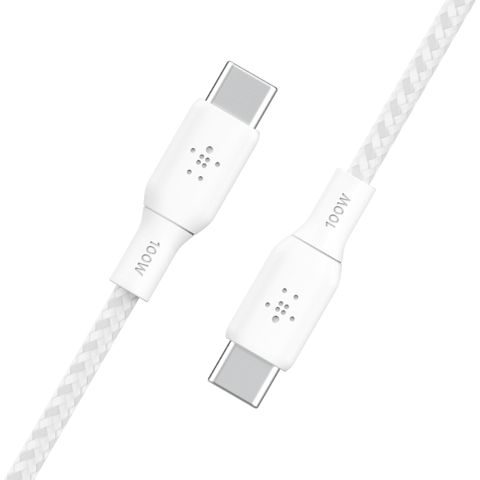 BELKIN BRAIDED USBC-C 2.0 100W CABLE 2M WHITE