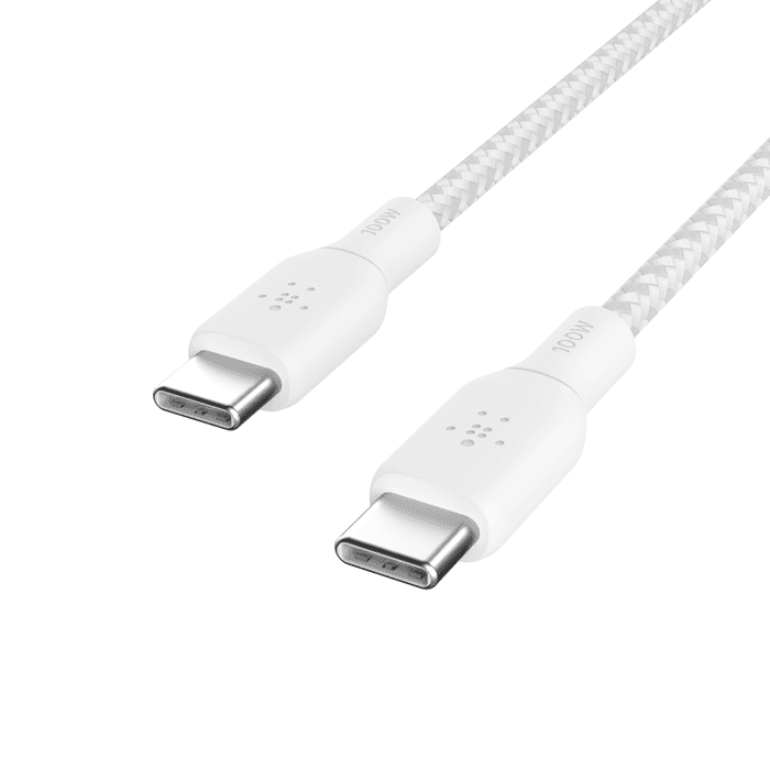 BELKIN BRAIDED USBC-C 2.0 100W CABLE 2M WHITE