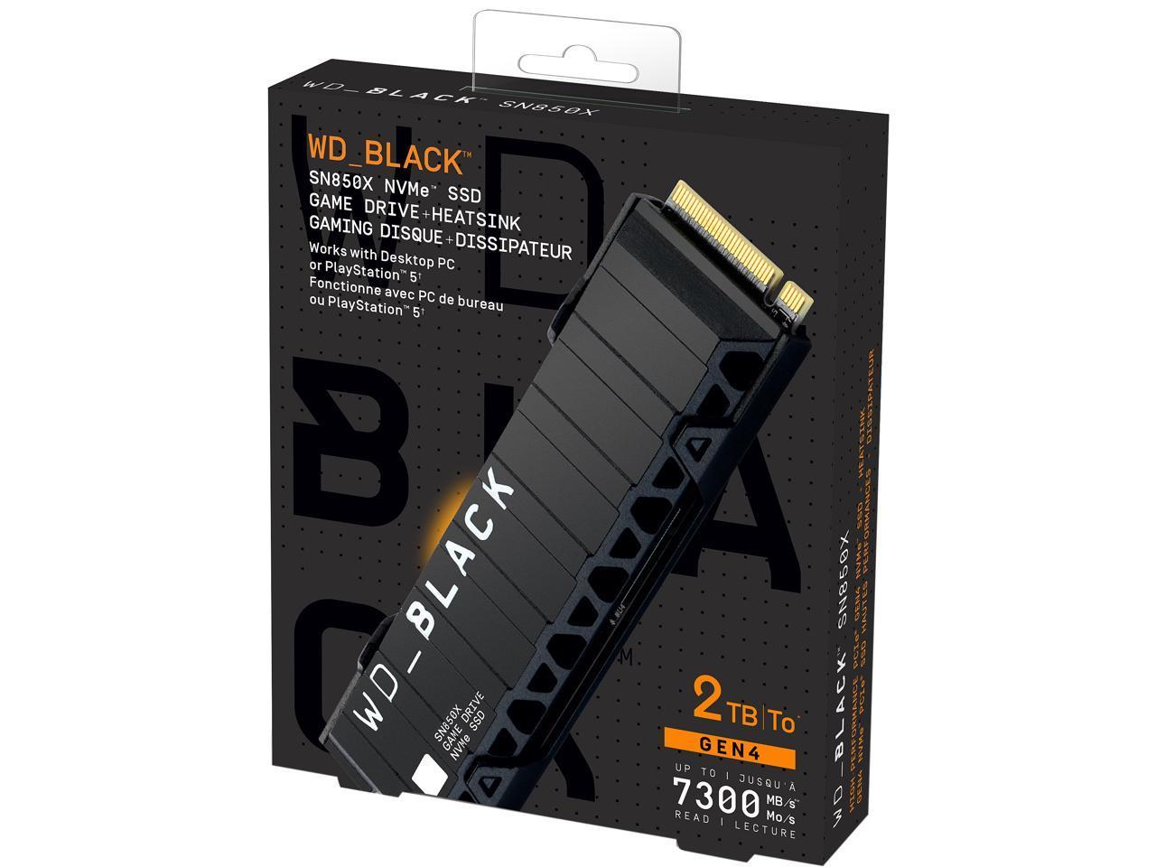 WESTERN DIGITAL BLACK SN850X NVME SSD M.2 2TB W/HEAT SINK