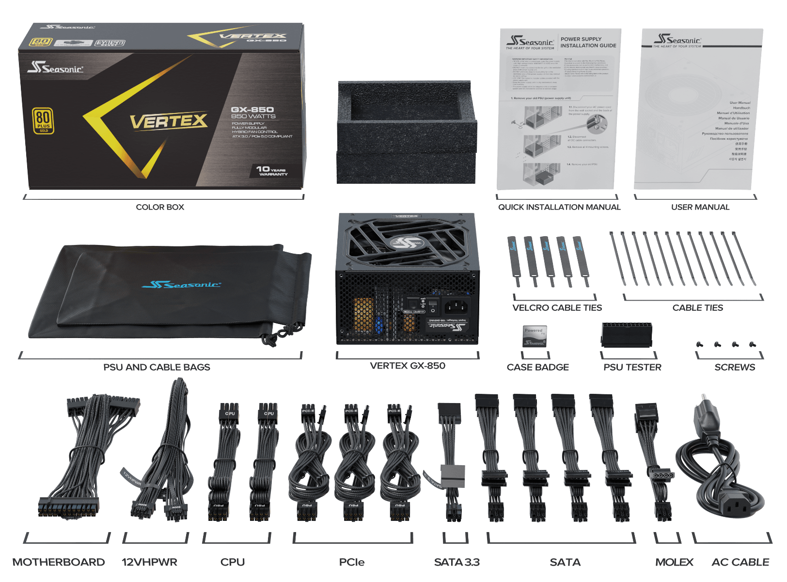 SEASONIC VERTEX 80 PLUS GOLD GX850 850W PSU
