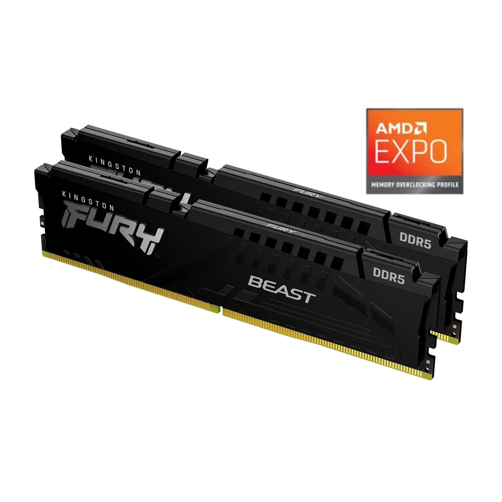 KINGSTON 64G(32G*2) 6000MT/S DDR5 CL36 FURY BEAST BLACK