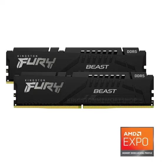 KINGSTON 64G(32G*2) 6000MT/S DDR5 CL36 FURY BEAST BLACK