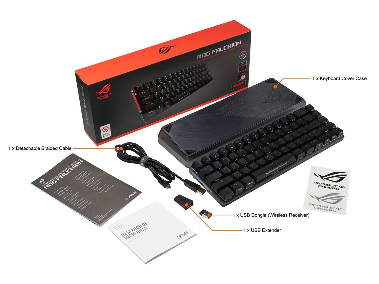 ASUS M601 ROG FALCHION RGB 青軸英文機械式鍵盤 (英