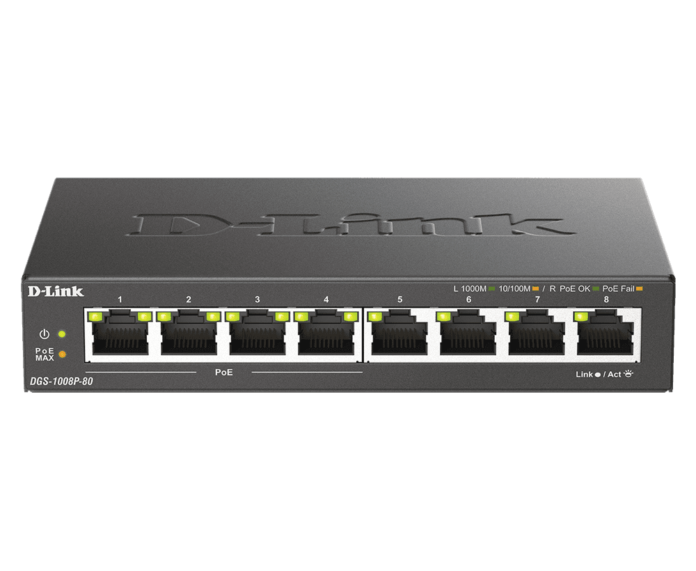 D-LINK 8 PORT SWITCH (HIGHER OUTPUT POWER)