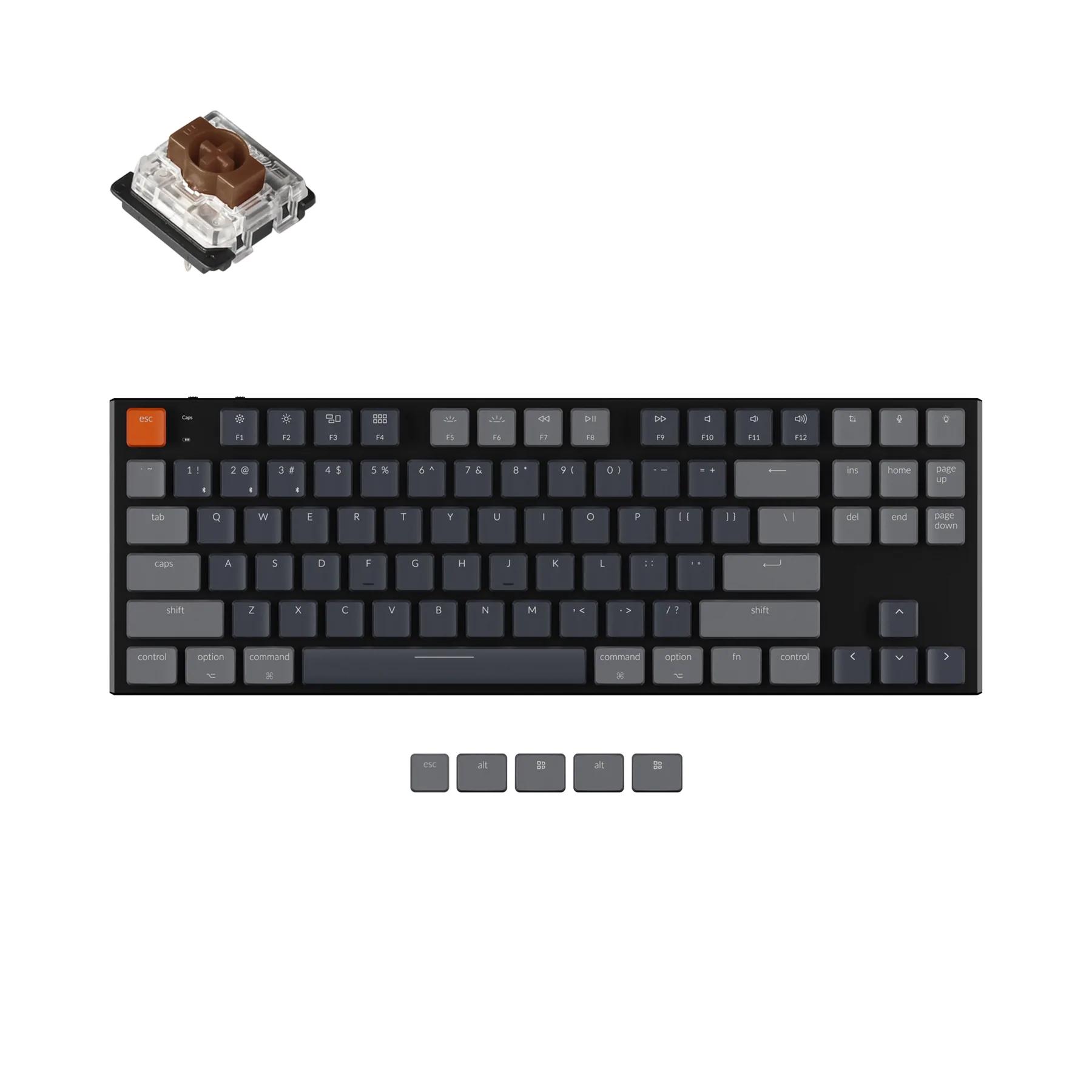 KEYCHRON K1 PRO SWAPPABLE GATERON RGB BACKLIGHT BROWN