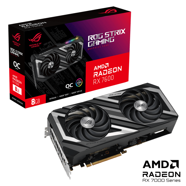 ASUS ROG STRIX GAMING RX7600 8GB OC GDDR6