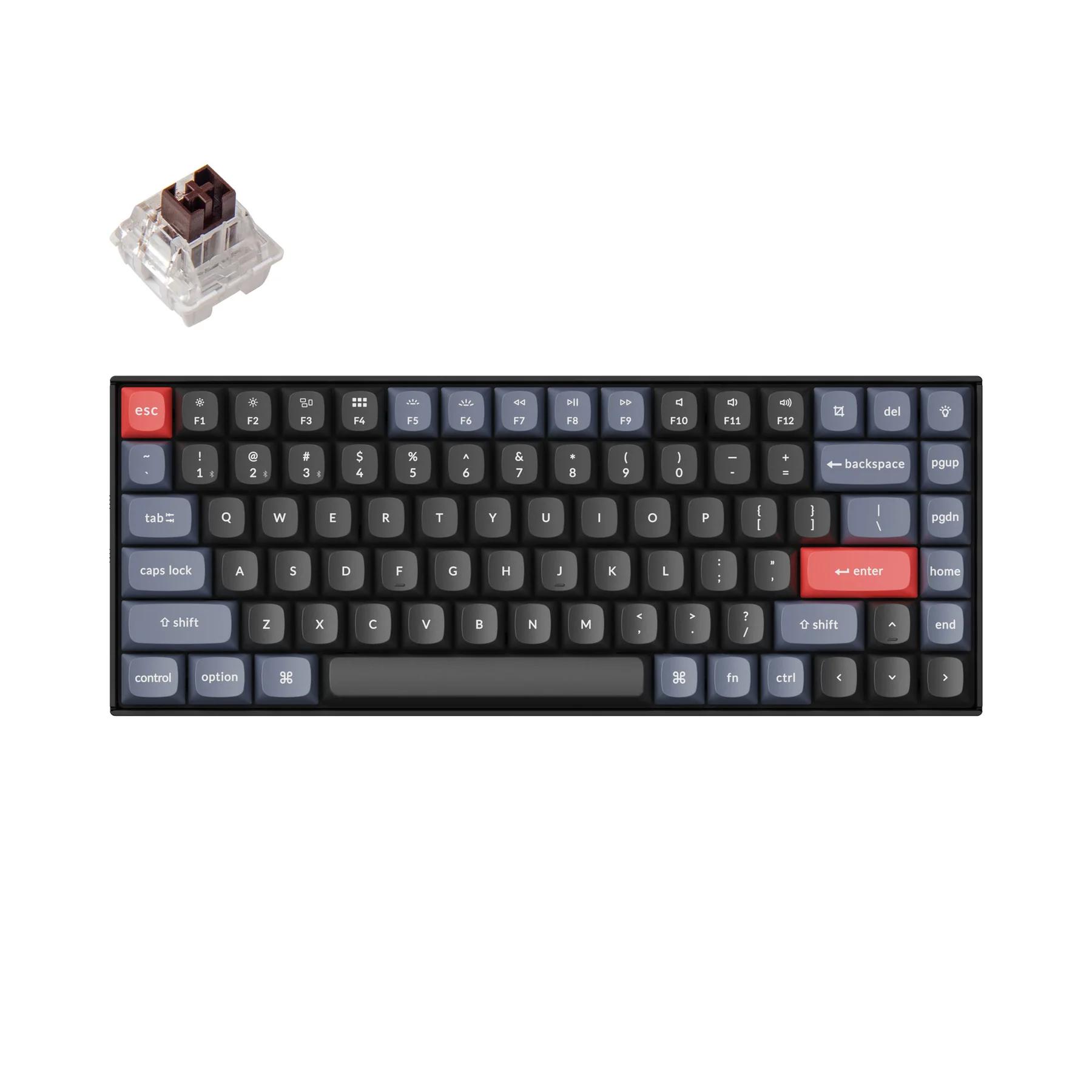 KEYCHRON K2 PRO SWAPPABLE RGB BACKLIGHT BROWN SWITCH BLACK