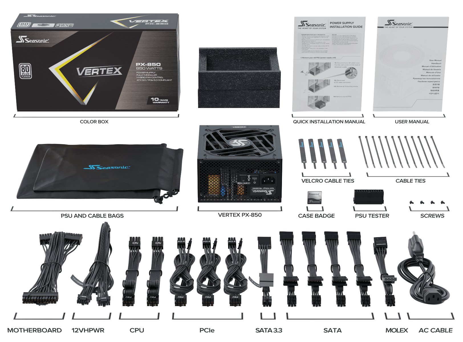 SEASONIC VERTEX 80PLUS PLATINUM PX850 850W PSU