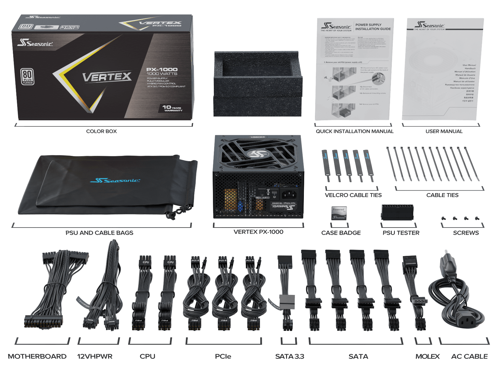 SEASONIC VERTEX 80PLUS PLATINUM PX1000 1000W PSU