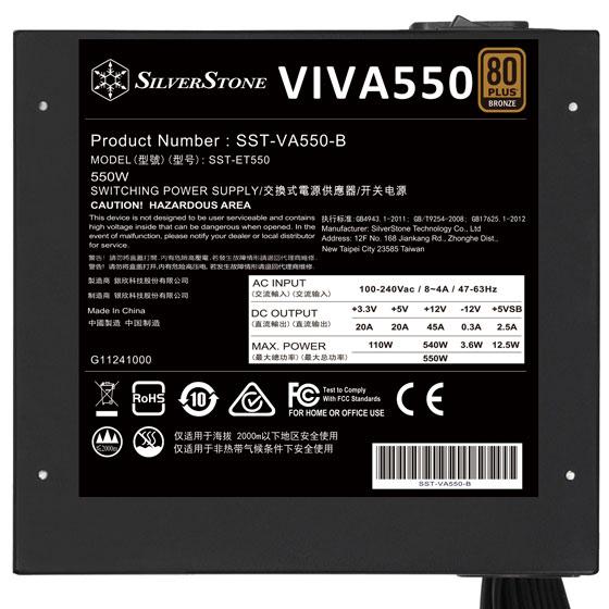 SILVERSTONE VIVA 550 BRONZE EPS8PIN X2