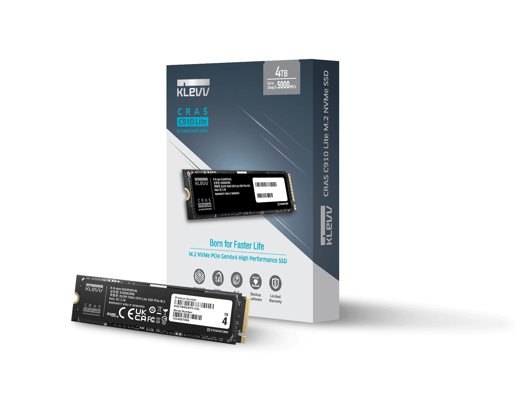 KLEVV CRAS C910 LITE M.2 NVME PCIE 4X4 SSD 1TB