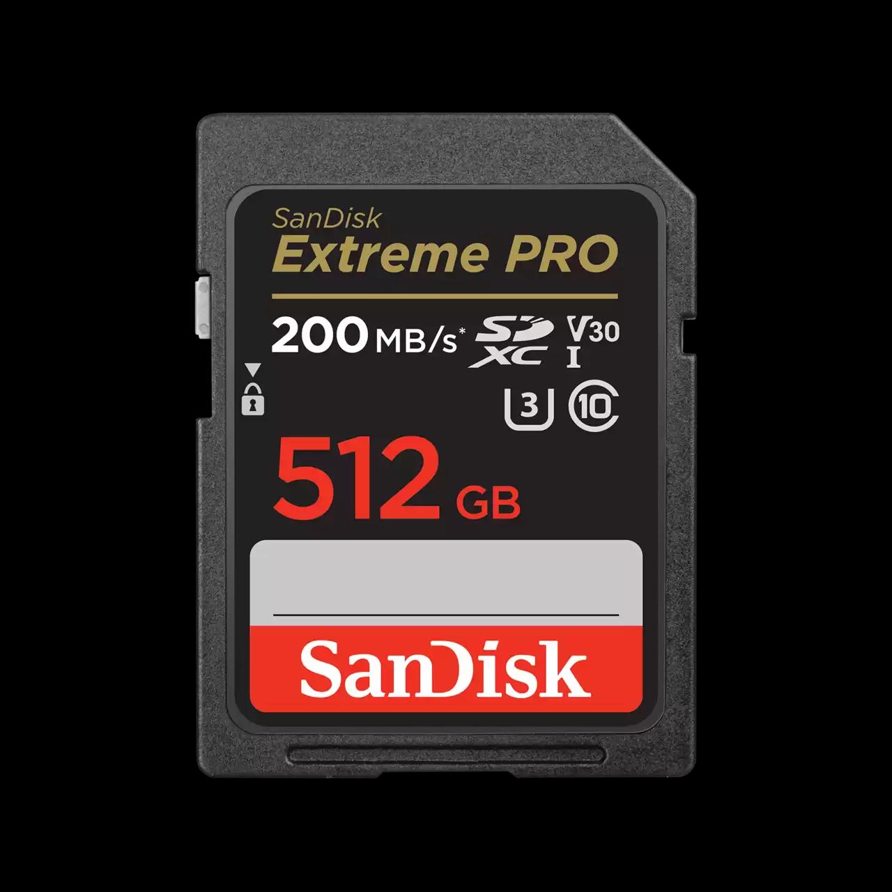 SANDISK 512gb sd extreme pro
