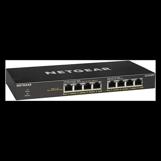 NETGEAR GS308PP 8-PORT GIGABIT UNMANAGED SWITCH