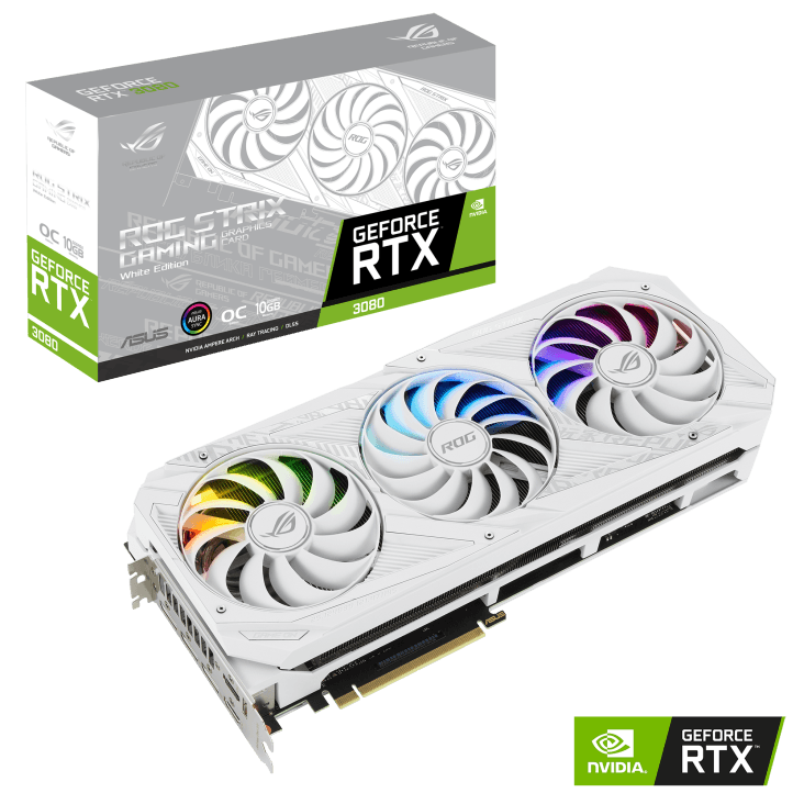 ASUS STRIX RTX3080 OC 10G LHR WHITE
