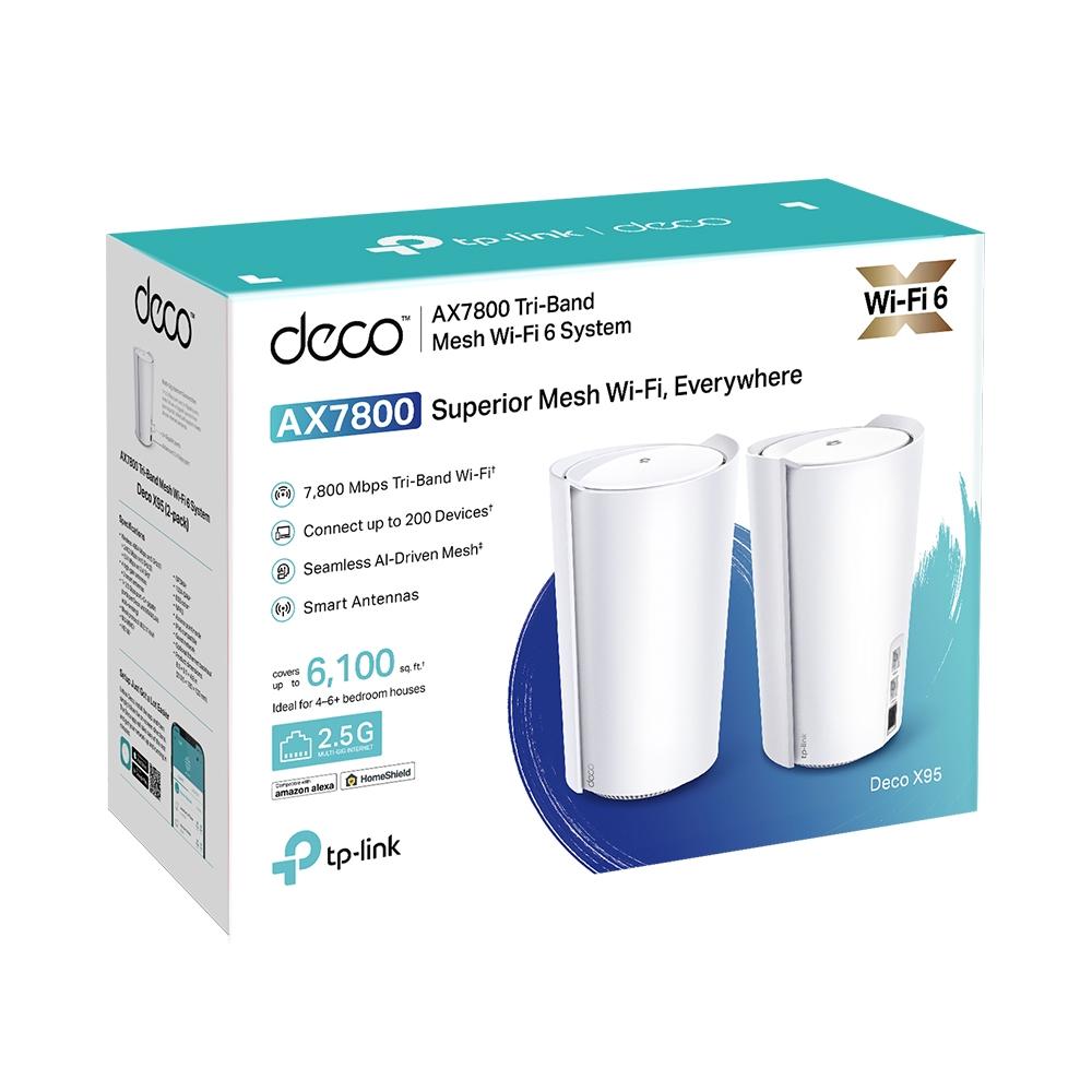 DECO X95 AX7800 MESH WIFI SYSTEM (2-PACK)