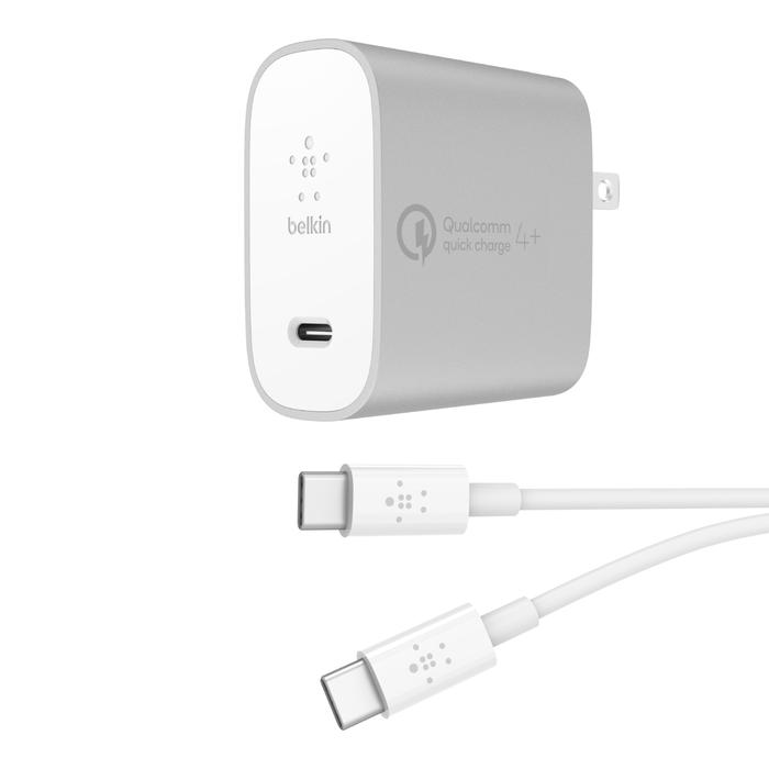 QC4 + USB-C AC CHARGER 27W 4  USB-C TO C SILVER