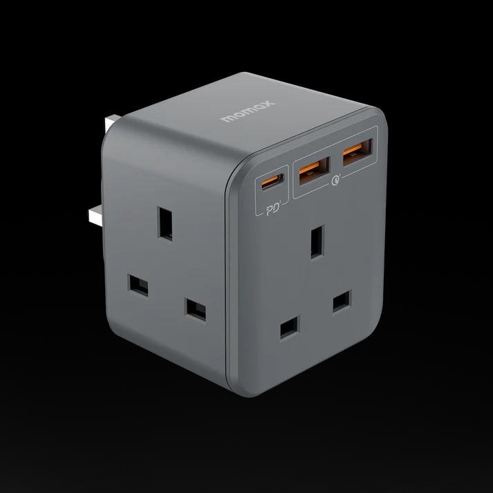 ONEPLUG 3-OUTLET CUBE EXTENSIONWITCH USB(BK)