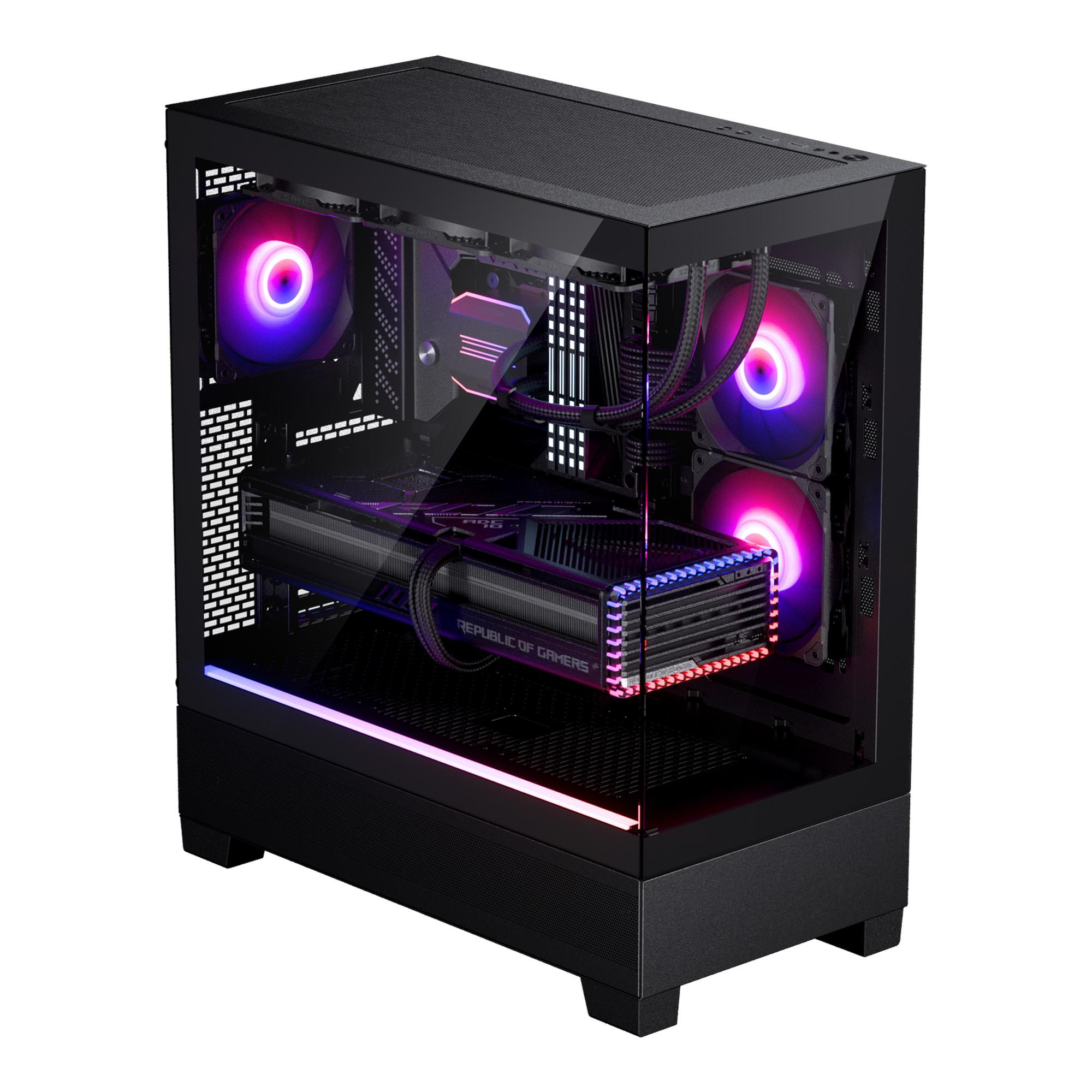 XT VIEW TEMPERED GLASS MID TOWER CASE BLACK