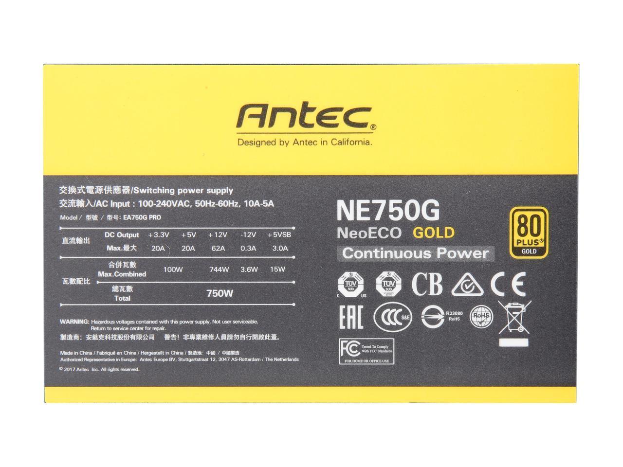 ANTEC NE750G M GB PSU GOLD