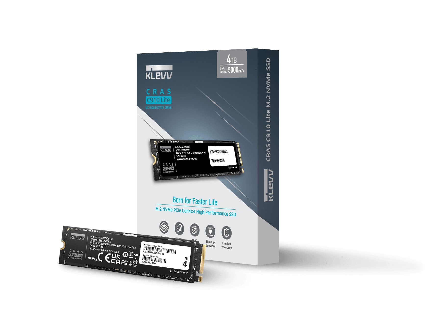 KLEVV CRAS C910 LITE M.2 NVME PCIE 4X4 SSD 500GB
