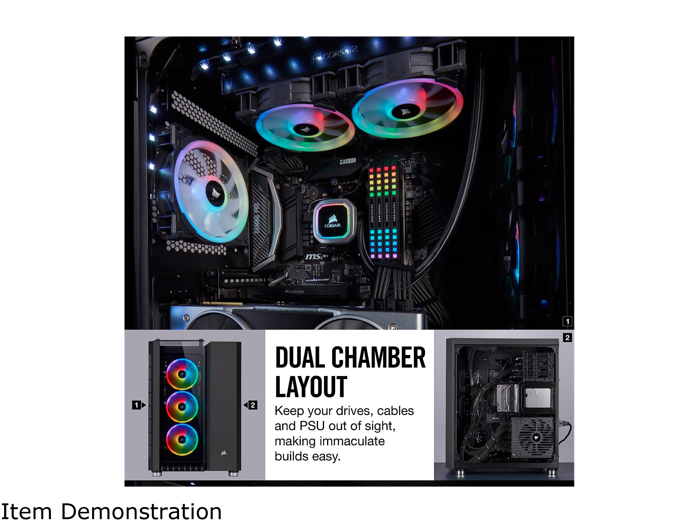 CORSAIR Crystal Series 680X RGB ATX CASE BLACK thumbnail 12
