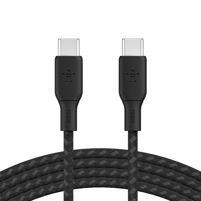 BRAIDED USBC-C 2.0 100W CABLE 2M BLACK thumbnail 4