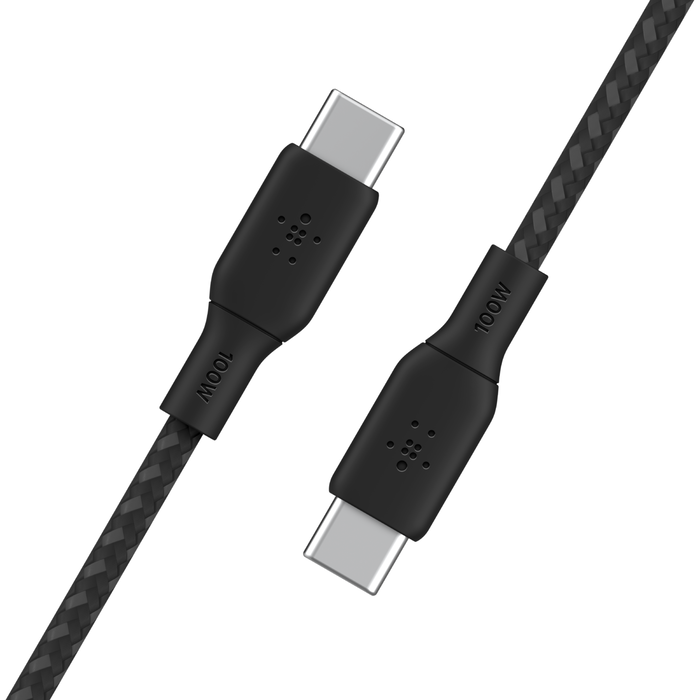 BRAIDED USBC-C 2.0 100W CABLE 2M BLACK thumbnail 5
