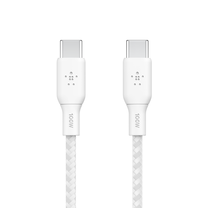 BELKIN BRAIDED USBC-C 2.0 100W CABLE 2M WHITE thumbnail 4