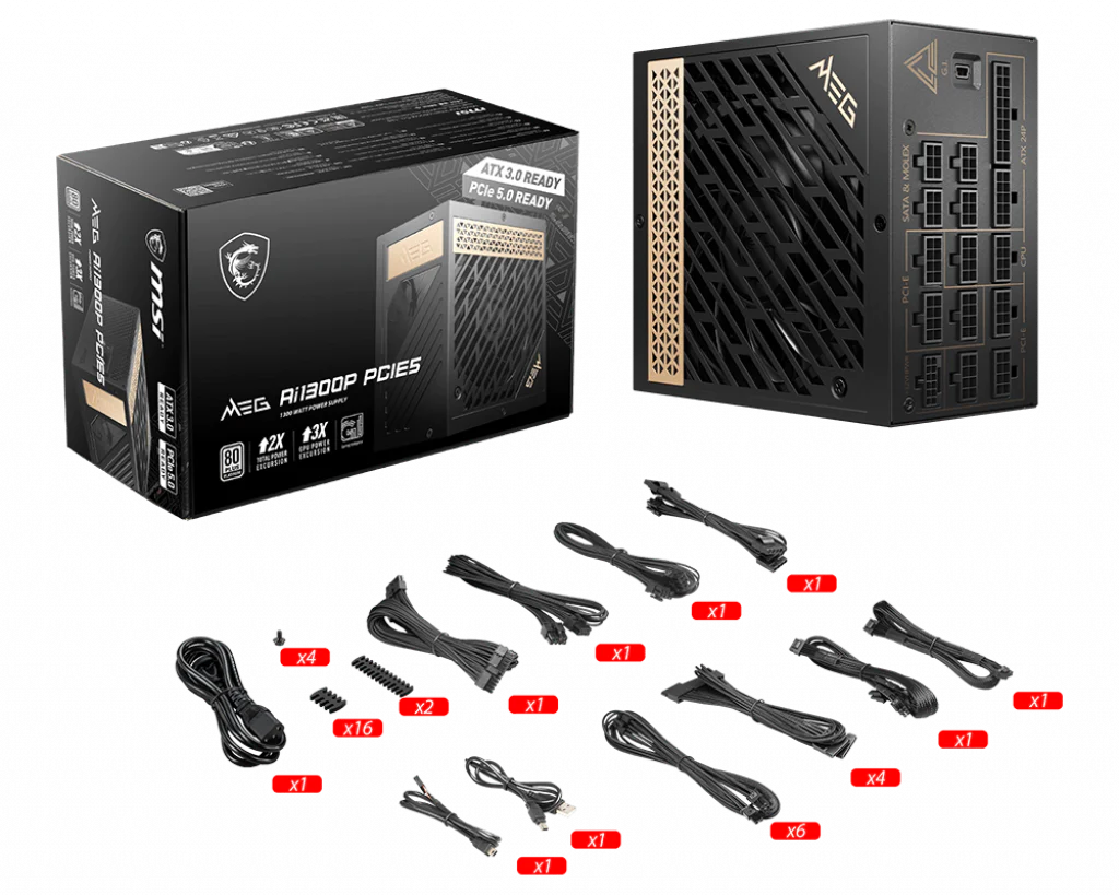MSI MEG AI1300P 1300W PCIE5 POWER SUPPLY thumbnail 14