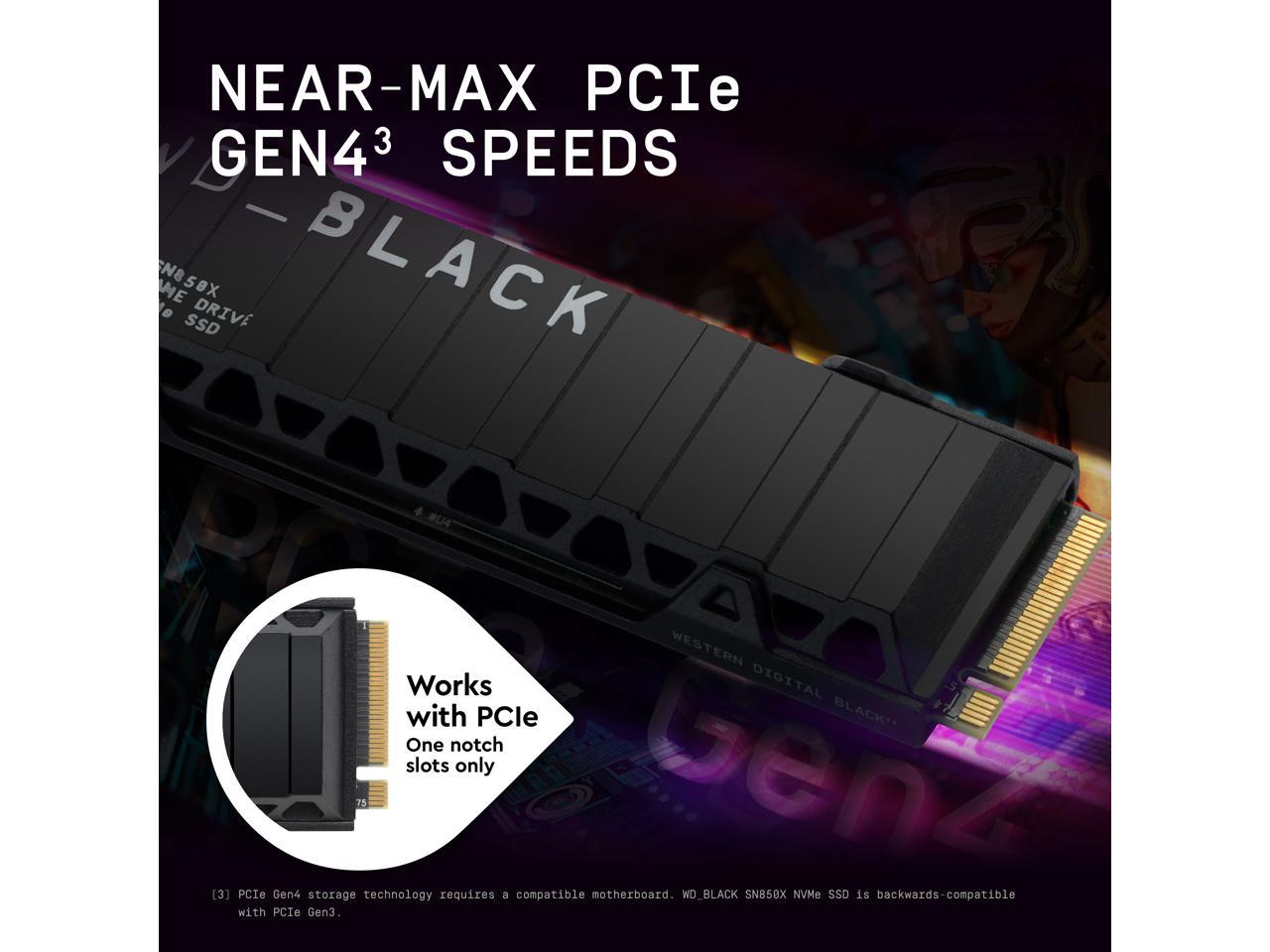 WESTERN DIGITAL BLACK SN850X NVME SSD M.2 1TB W/HEAT SINK thumbnail 5