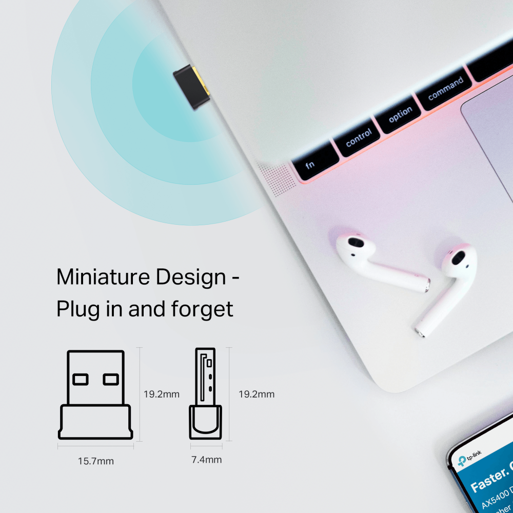 TP-LINK TU2B-NANO AC600 WIFI BLUETOOTH 4.2 UAB ADAPTER thumbnail 2