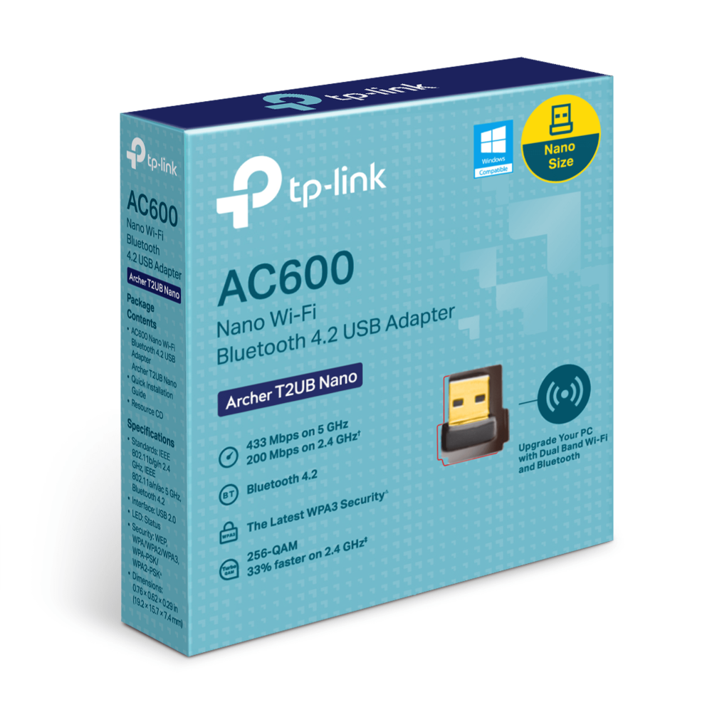 TP-LINK TU2B-NANO AC600 WIFI BLUETOOTH 4.2 UAB ADAPTER thumbnail 3