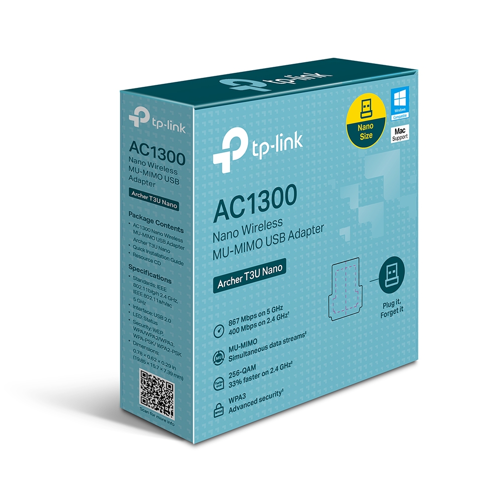 TP-LINK ARCHER T3U NANO AC1300 WIRELESS USB ADAPTER thumbnail 4