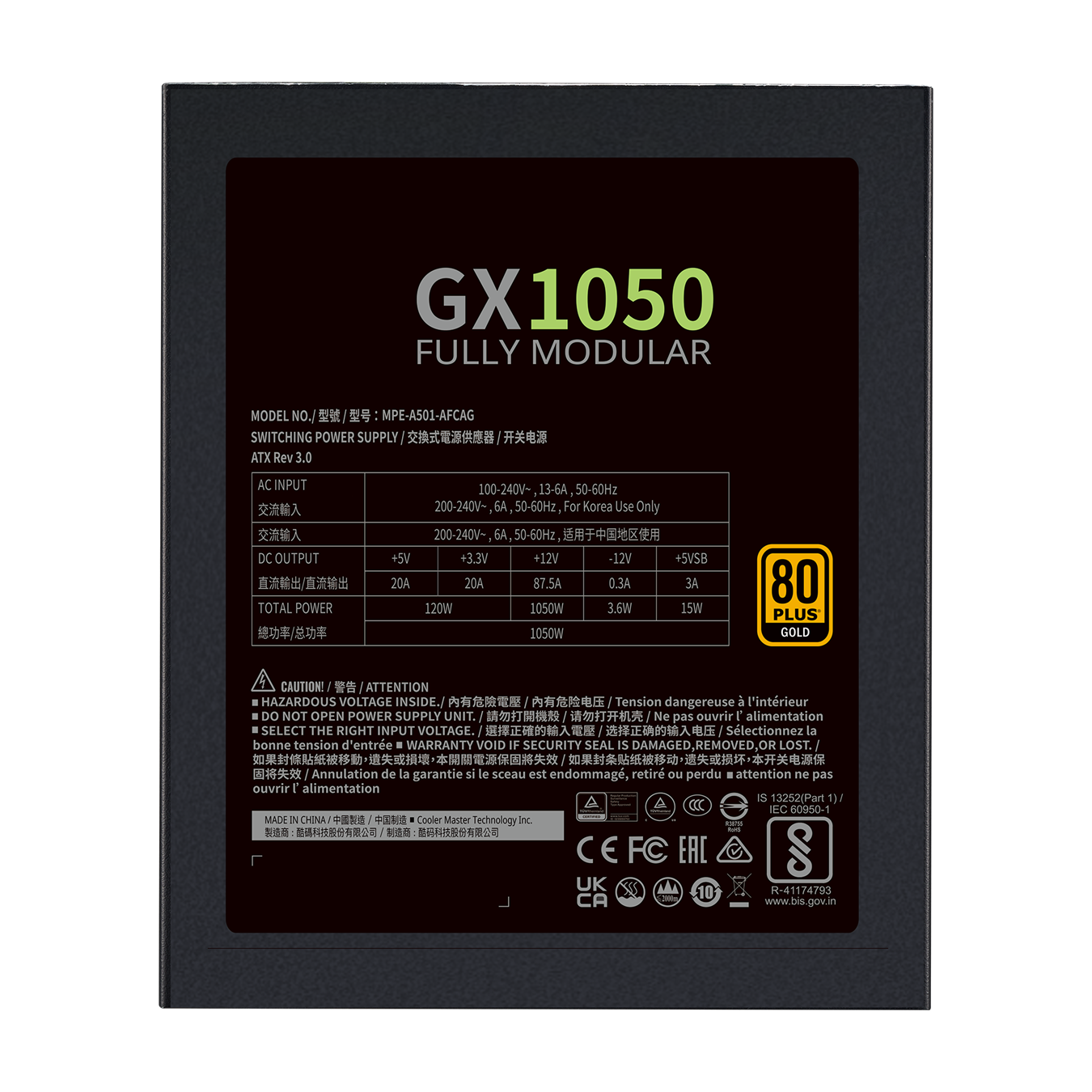 COOLER MASTER GX GOLD FM 1050W ATX3.0 thumbnail 3